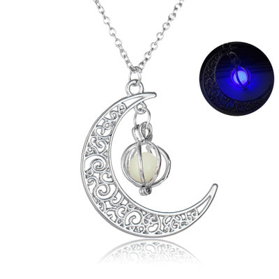 Moonlit Natural Glowing Stone Healing Necklace