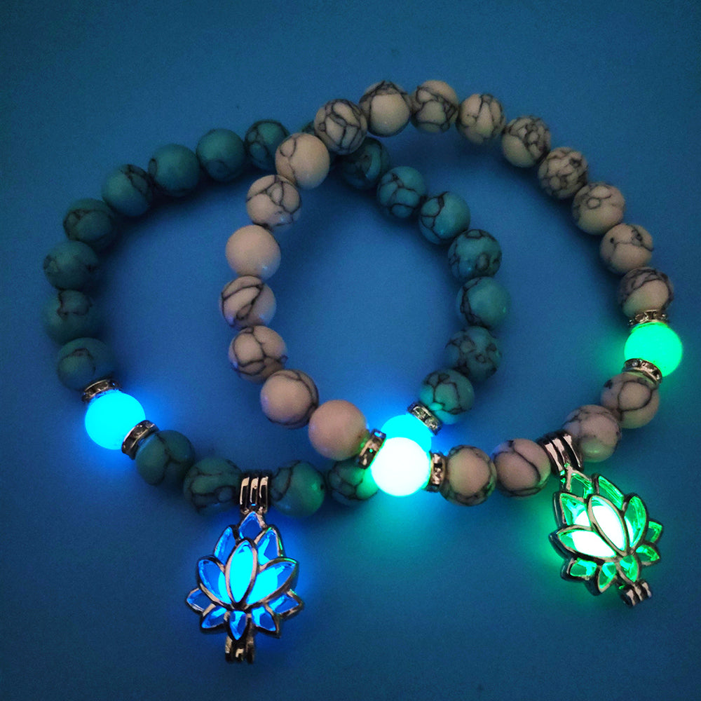 Luminous Lotus Natural Stone Bracelet: Embrace the Glow