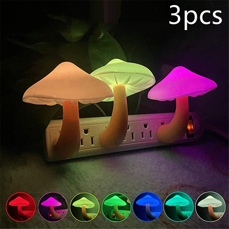 Mushroom Wall Socket Lamp: Cozy LED Night Light