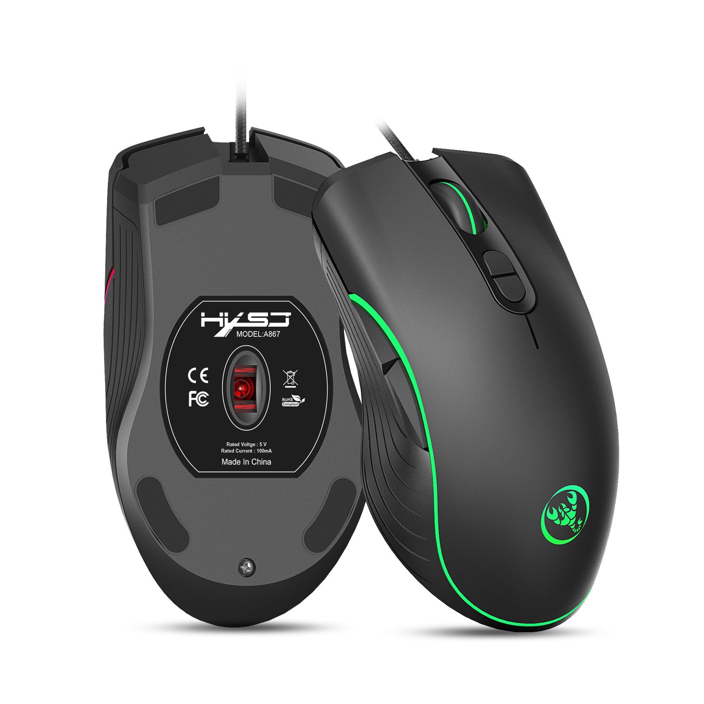 Glowing Gaming Mouse: Wired Precision for Gamers