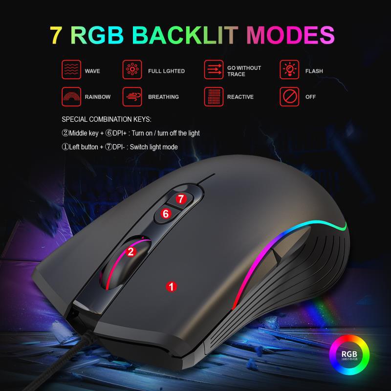 Glowing Gaming Mouse: Wired Precision for Gamers