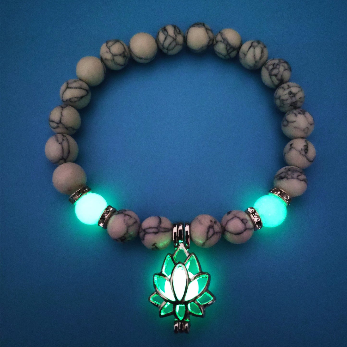 Luminous Lotus Natural Stone Bracelet: Embrace the Glow