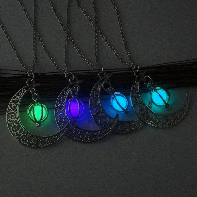 Moonlit Natural Glowing Stone Healing Necklace