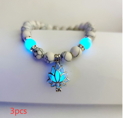 Luminous Lotus Natural Stone Bracelet: Embrace the Glow