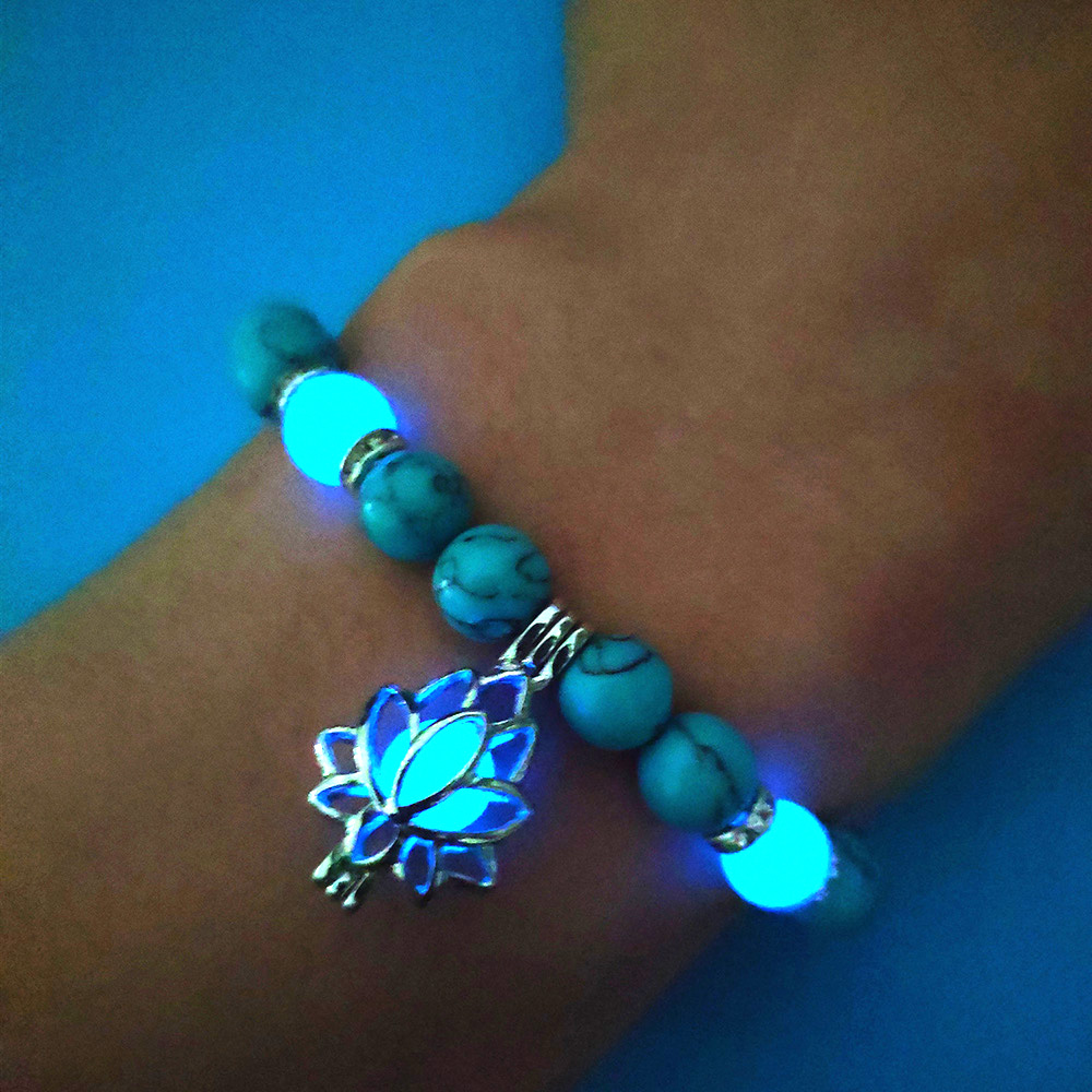 Luminous Lotus Natural Stone Bracelet: Embrace the Glow