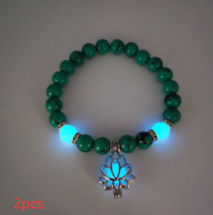 Luminous Lotus Natural Stone Bracelet: Embrace the Glow