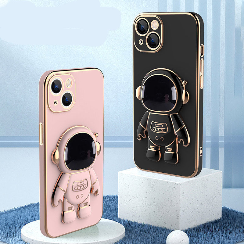 3D Astronaut Phone Case with Anti-Drop Electroplating Bracket