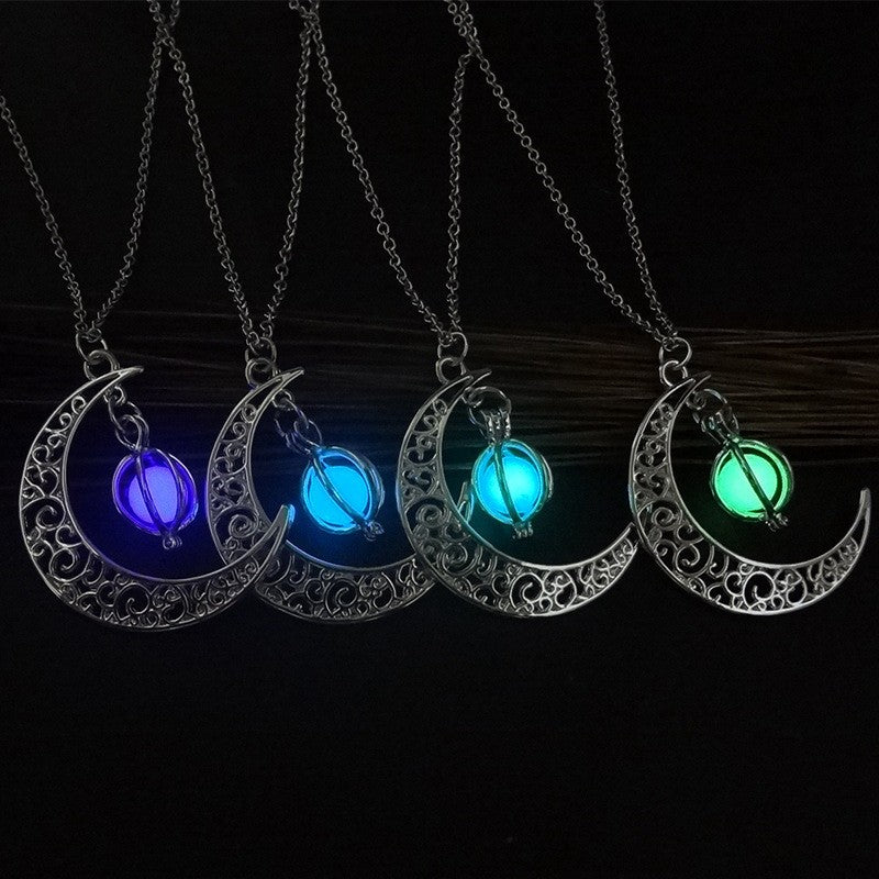 Moonlit Natural Glowing Stone Healing Necklace