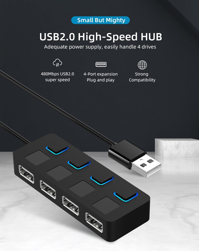 Streamlined Connectivity: 4-Port Multi-USB Splitter Hub