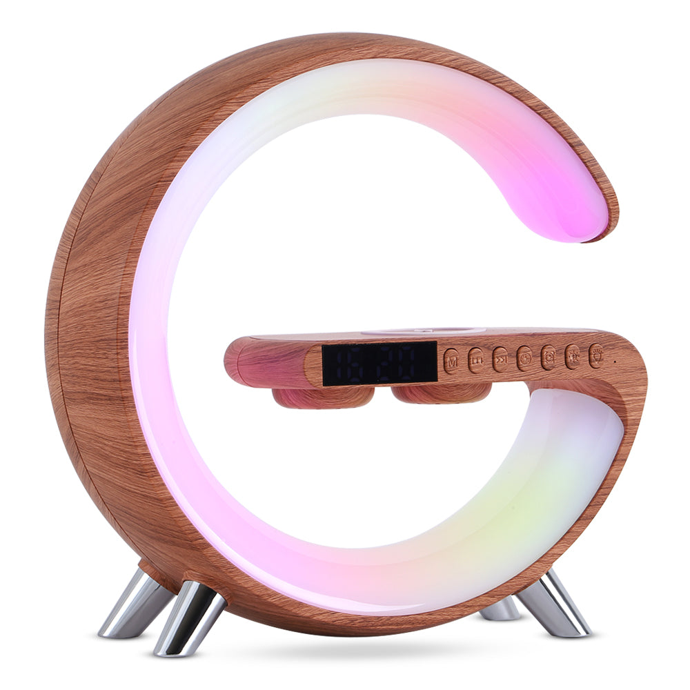 Intelligent G-Shaped LED Lamp - Bluetooth Speaker and Wireless Charger