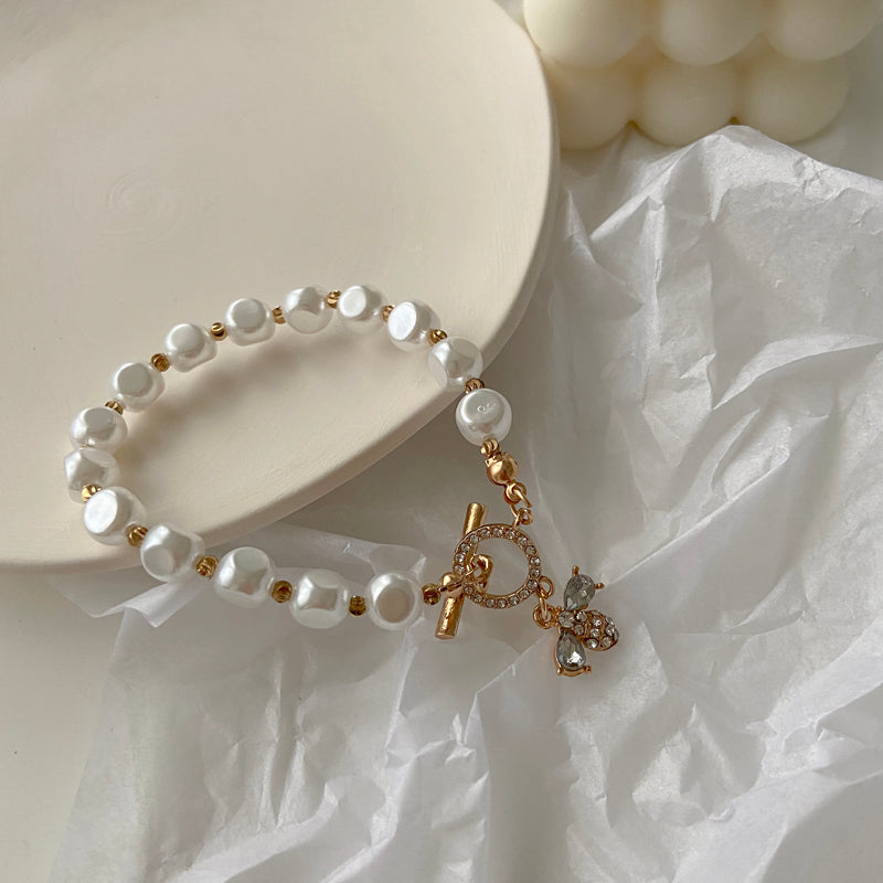 Exquisite Natural Stone Pearl Pendant Bracelet for Women