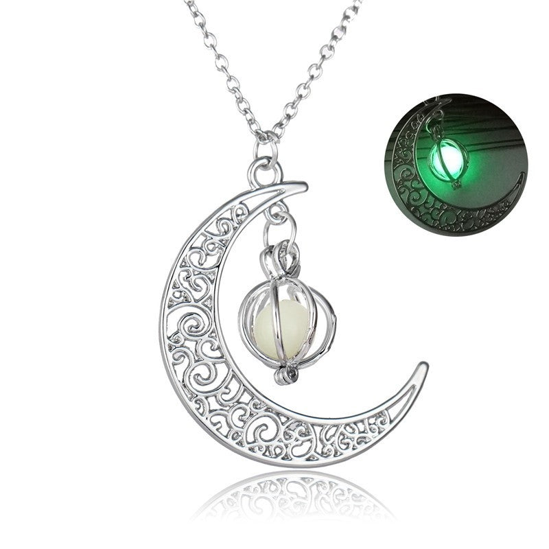 Moonlit Natural Glowing Stone Healing Necklace