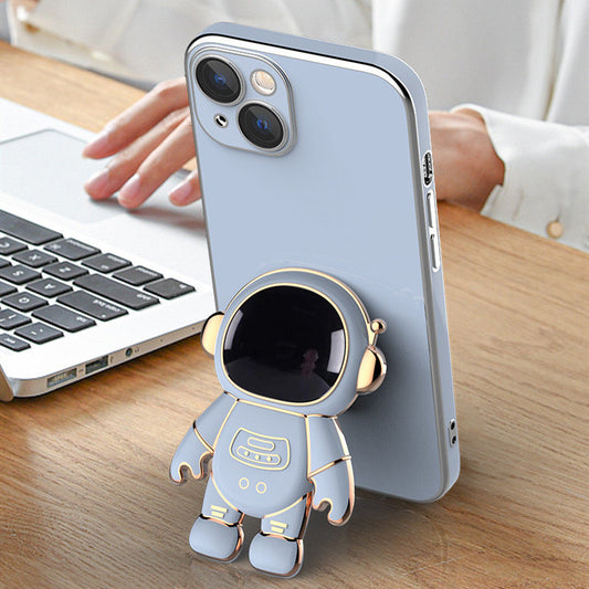 3D Astronaut Phone Case with Anti-Drop Electroplating Bracket