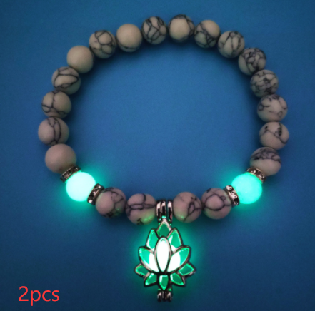 Luminous Lotus Natural Stone Bracelet: Embrace the Glow