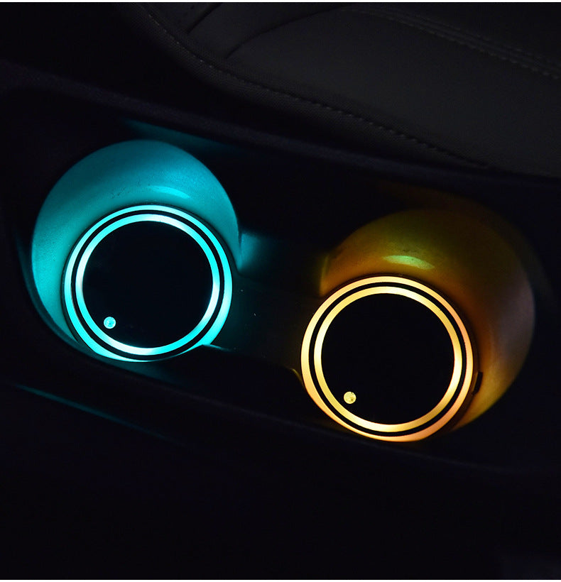 Colorful LED Light-Up Coaster: Vibrant Car Ambient Light