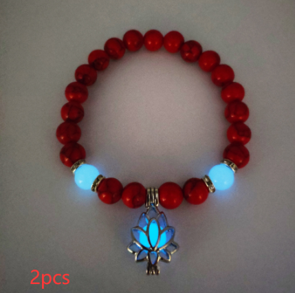 Luminous Lotus Natural Stone Bracelet: Embrace the Glow