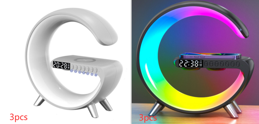 Intelligent G-Shaped LED Lamp - Bluetooth Speaker and Wireless Charger