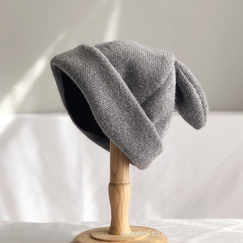 Charming Draping Rabbit Ears Wool Hat