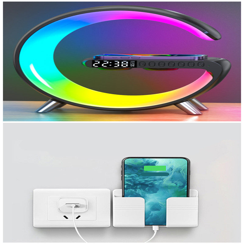 Intelligent G-Shaped LED Lamp - Bluetooth Speaker and Wireless Charger