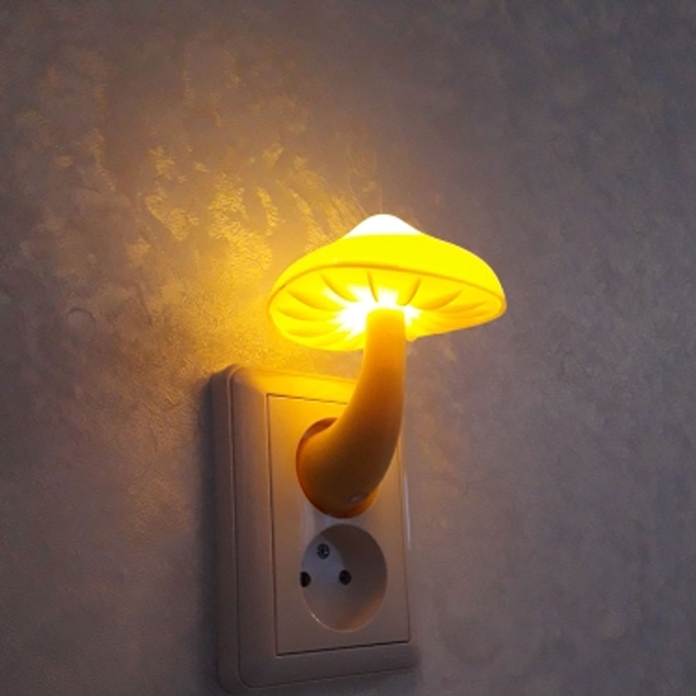 Mushroom Wall Socket Lamp: Cozy LED Night Light