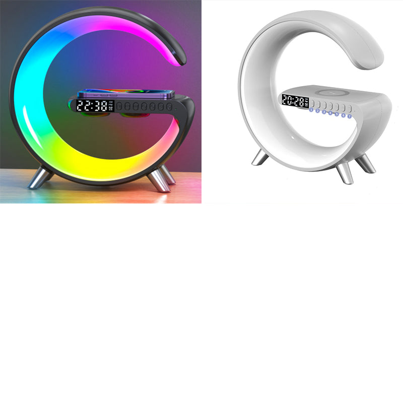 Intelligent G-Shaped LED Lamp - Bluetooth Speaker and Wireless Charger