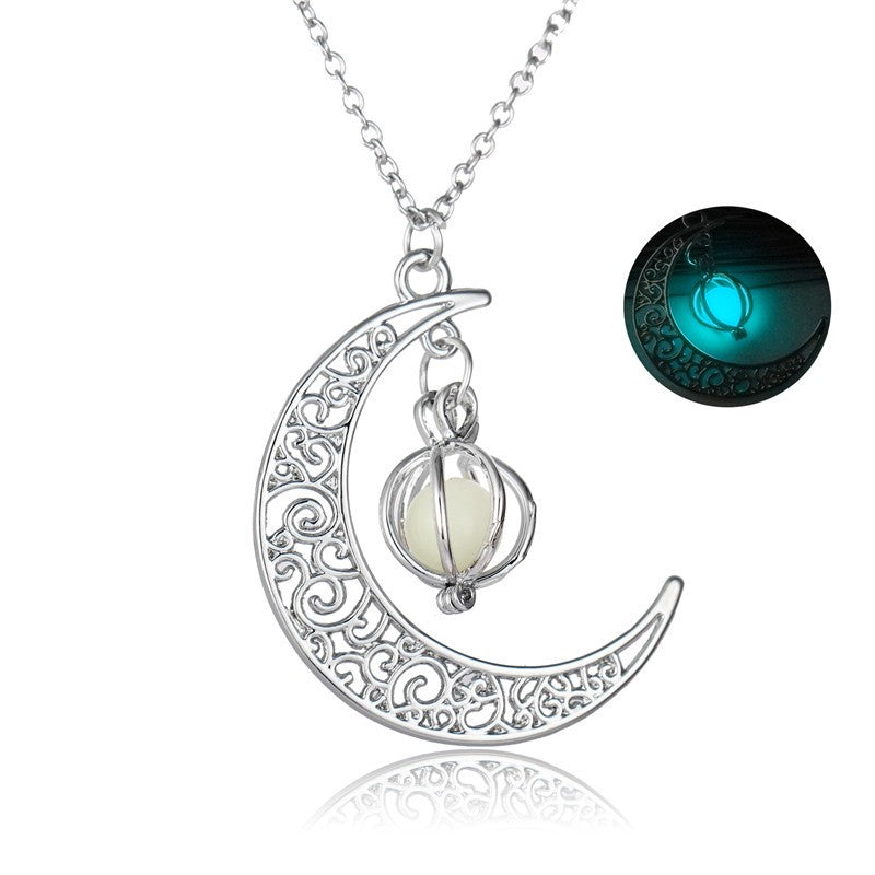 Moonlit Natural Glowing Stone Healing Necklace