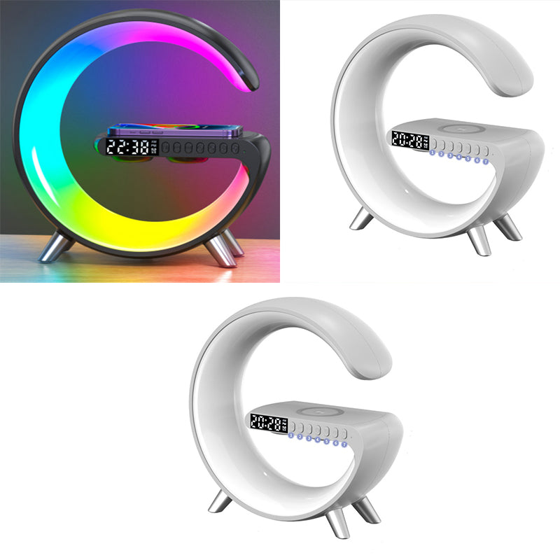 Intelligent G-Shaped LED Lamp - Bluetooth Speaker and Wireless Charger