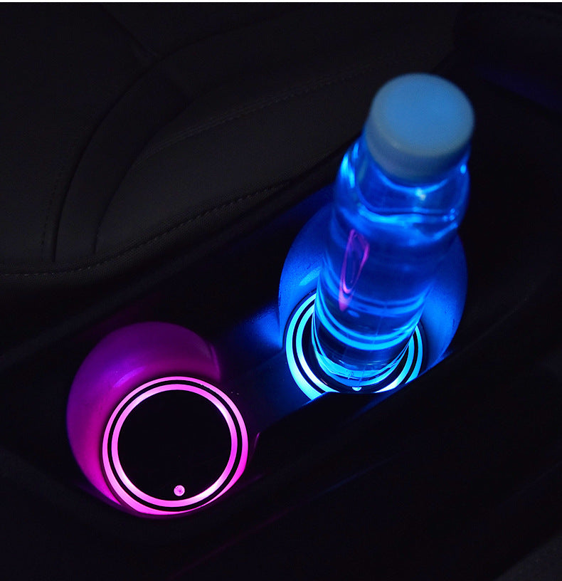 Colorful LED Light-Up Coaster: Vibrant Car Ambient Light