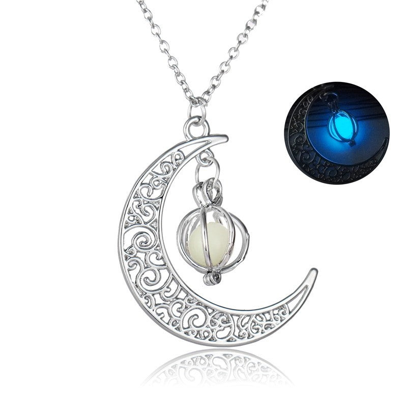 Moonlit Natural Glowing Stone Healing Necklace