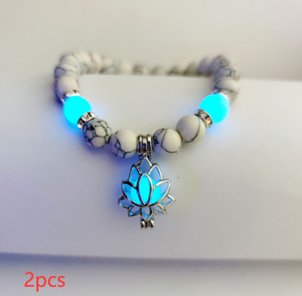 Luminous Lotus Natural Stone Bracelet: Embrace the Glow