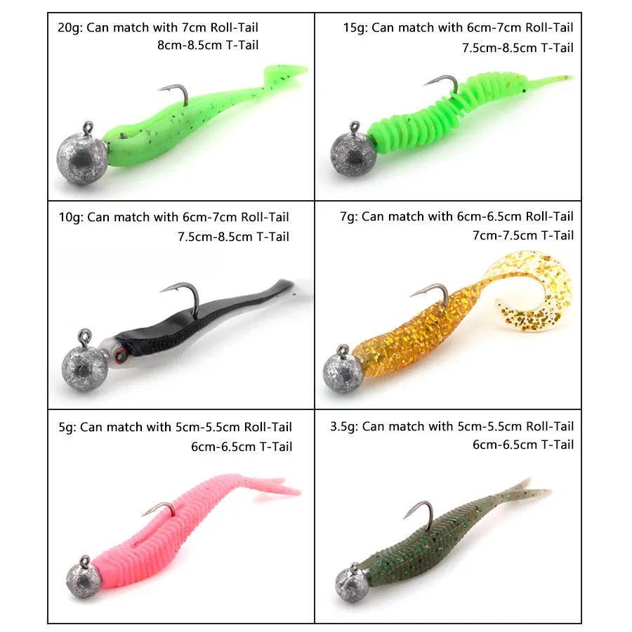 Versatile Jig Head Fishing Hooks - Various Weights