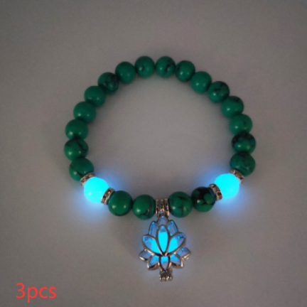 Luminous Lotus Natural Stone Bracelet: Embrace the Glow