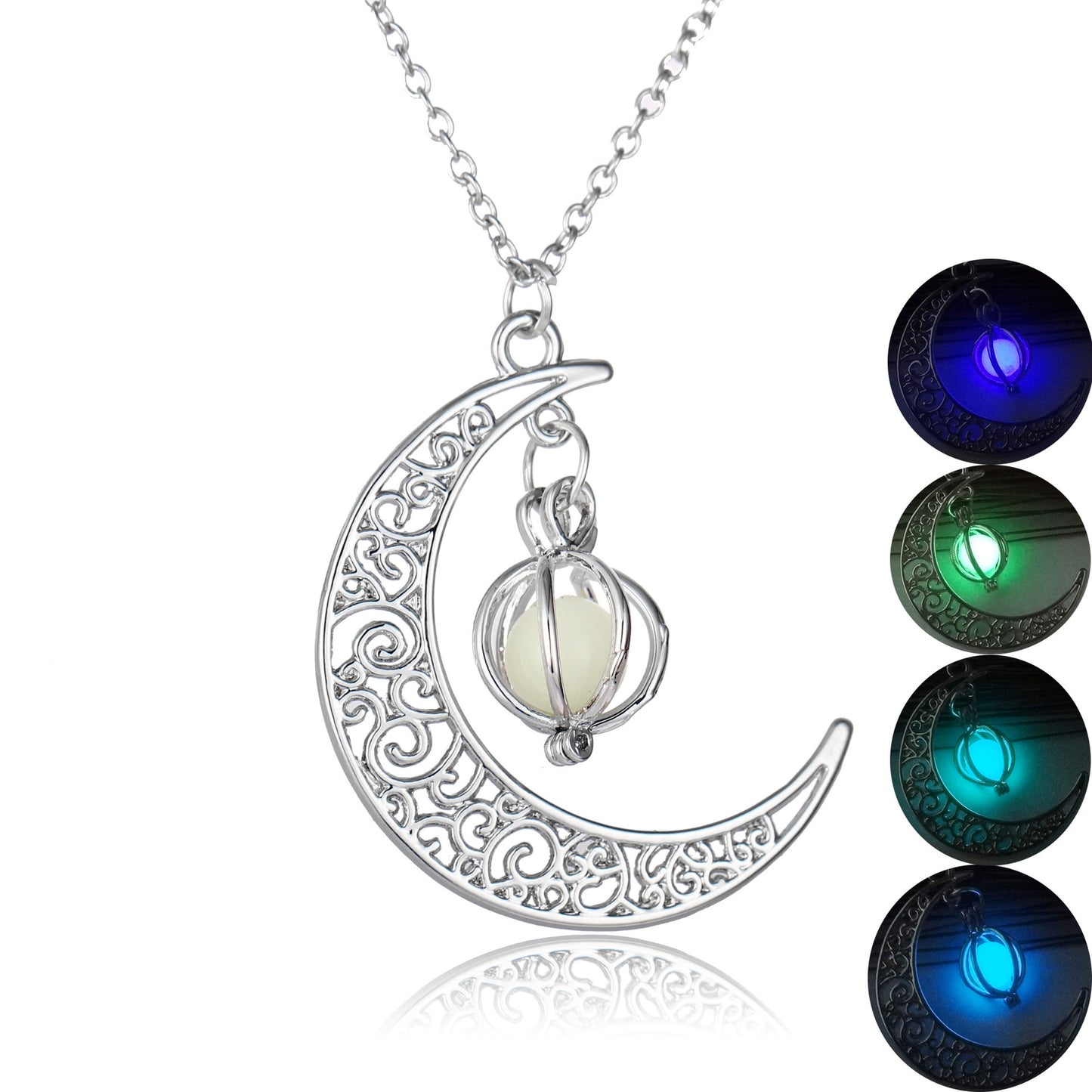 Moonlit Natural Glowing Stone Healing Necklace