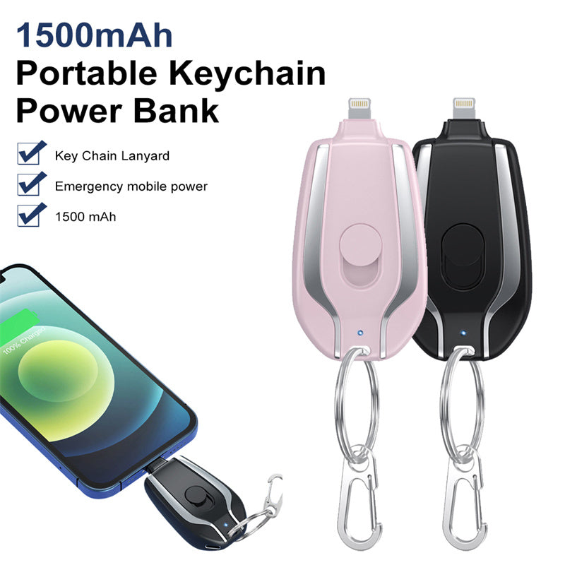 1500mAh Mini Emergency Keychain Charger - Fast Charging Power Bank