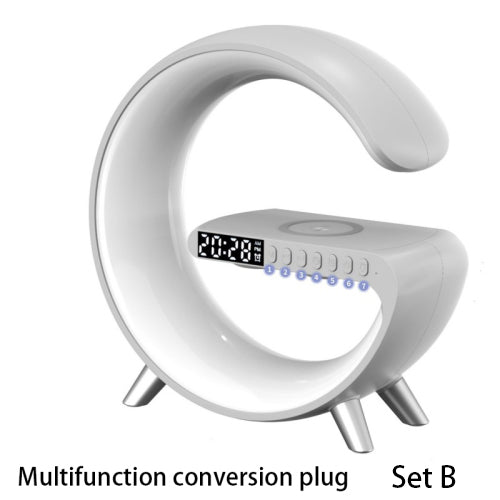 Intelligent G-Shaped LED Lamp - Bluetooth Speaker and Wireless Charger