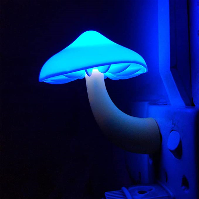 Mushroom Wall Socket Lamp: Cozy LED Night Light