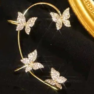 Fashion Butterfly Ear Clip and Ear Hook Earrings