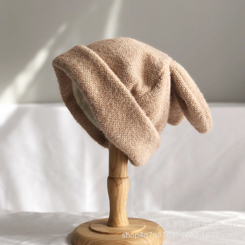 Charming Draping Rabbit Ears Wool Hat