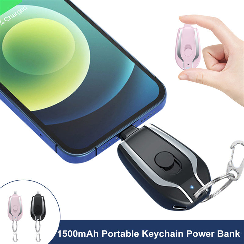 1500mAh Mini Emergency Keychain Charger - Fast Charging Power Bank