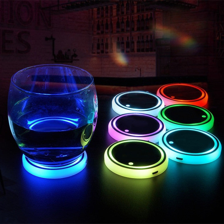 Colorful LED Light-Up Coaster: Vibrant Car Ambient Light