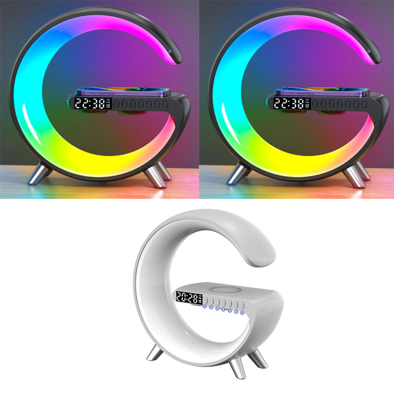 Intelligent G-Shaped LED Lamp - Bluetooth Speaker and Wireless Charger