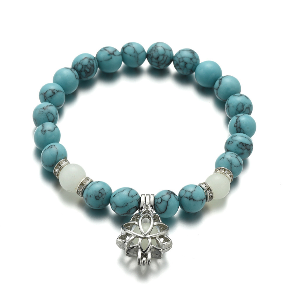 Luminous Lotus Natural Stone Bracelet: Embrace the Glow