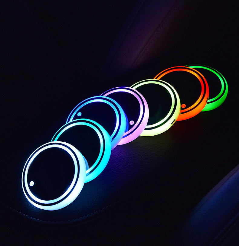 Colorful LED Light-Up Coaster: Vibrant Car Ambient Light